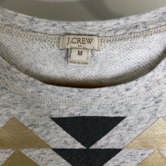 J Crew Triangle Print Crew Neck Sweatshirt - Picture 4 of 6